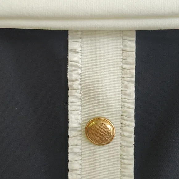 Black & White Off-Shoulder Button Front Dress - Picture 4 of 5